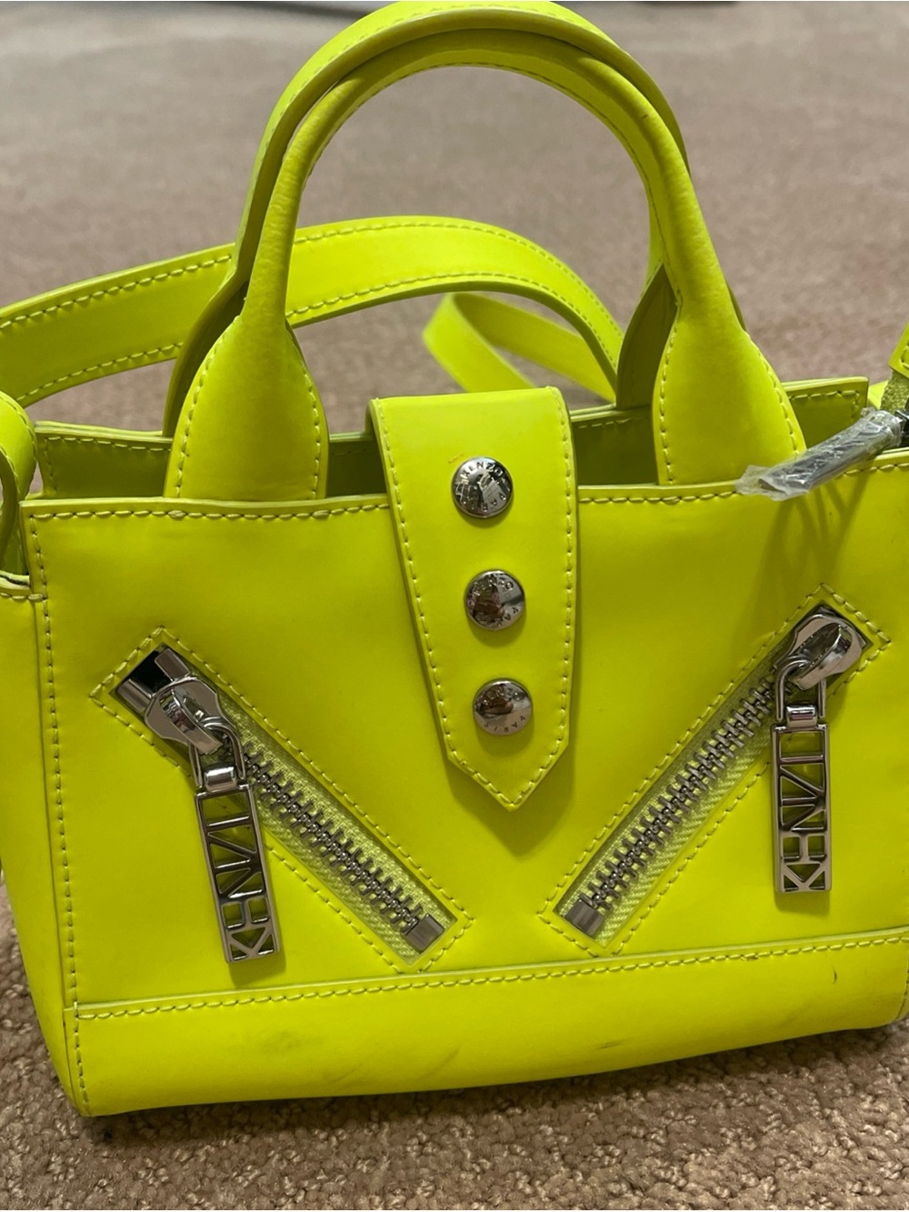 Kenzo Kalifornia Neon Yellow Mini Convertible Crossbody
